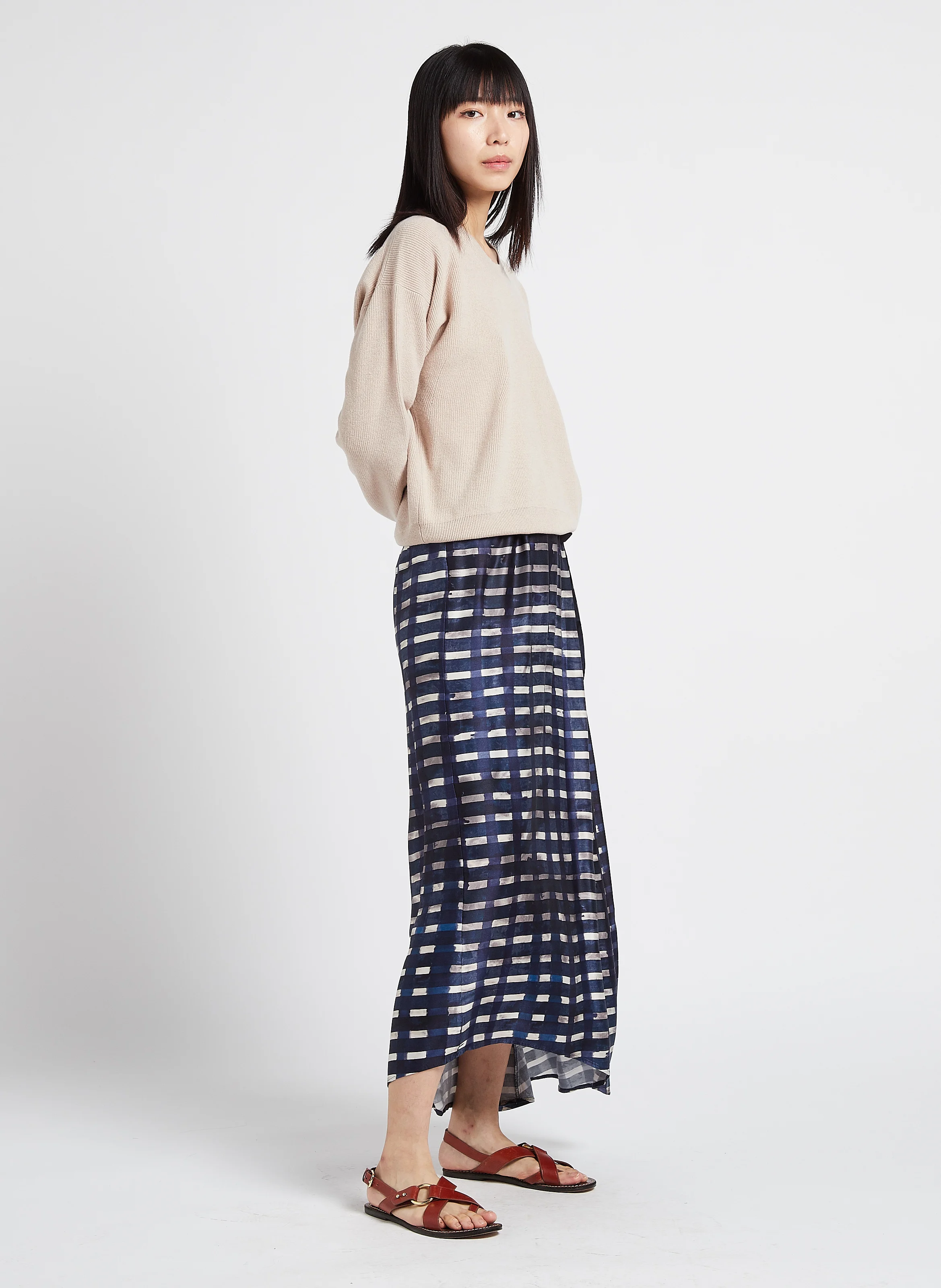 WELLES - Pull droit col rond en laine mérinos| Rose