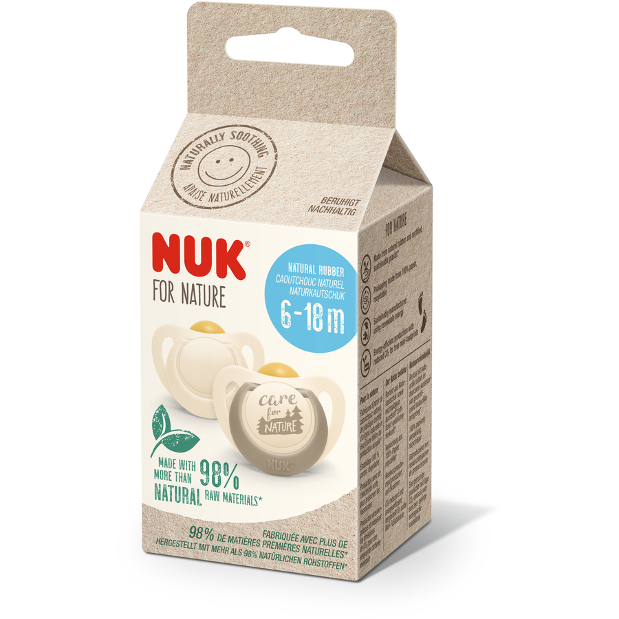 NUK Schnuller For  Nature Latex 6-18 Monate, beige im 4er-Set