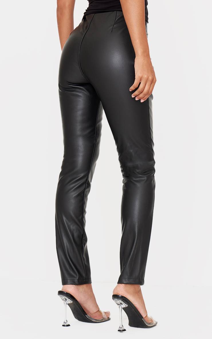 Noir Legging Extensible En Synthétique