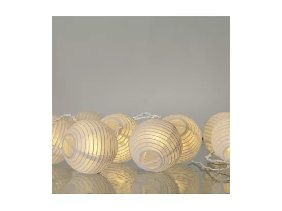 Guirlande lumineuse blanche boules en papier 3,10 m