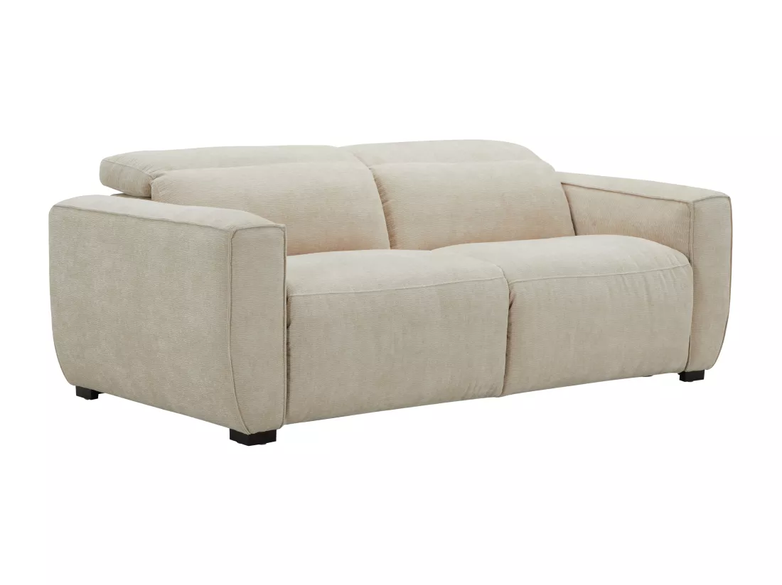 Canapé 3 places et fauteuil relax électrique en tissu beige LAGUNDI