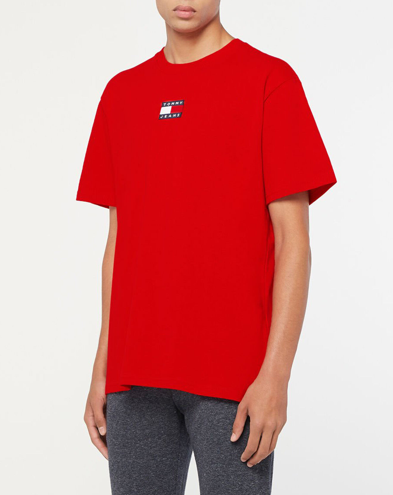 Tommy Jeans T-Shirt 100% Coton Bio Tjm Tommy Badge rouge