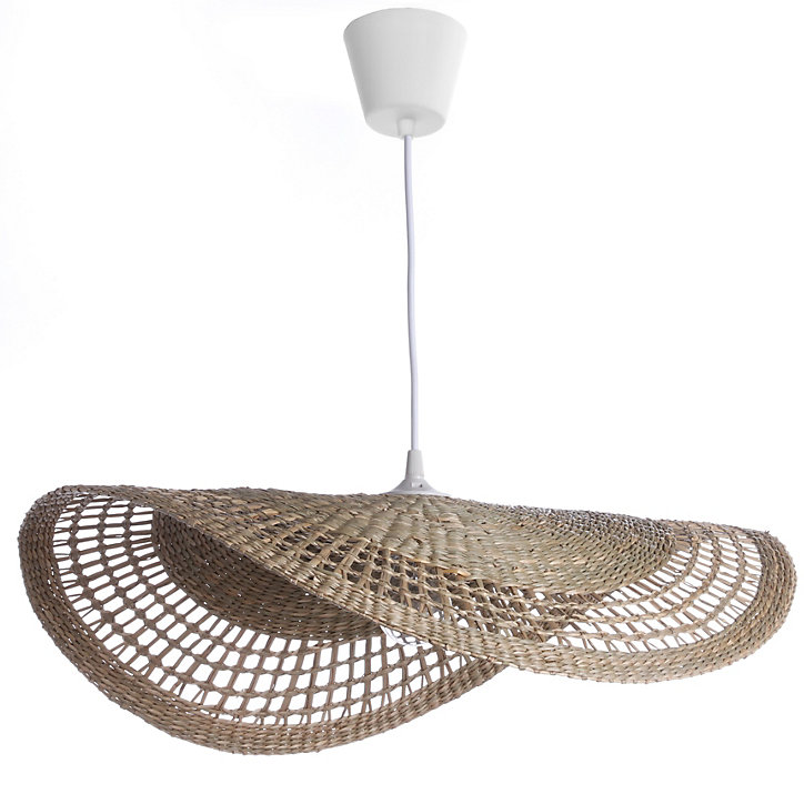 Suspension Ondine en fibres naturelles E27 IP20 60W ⌀.58 cm