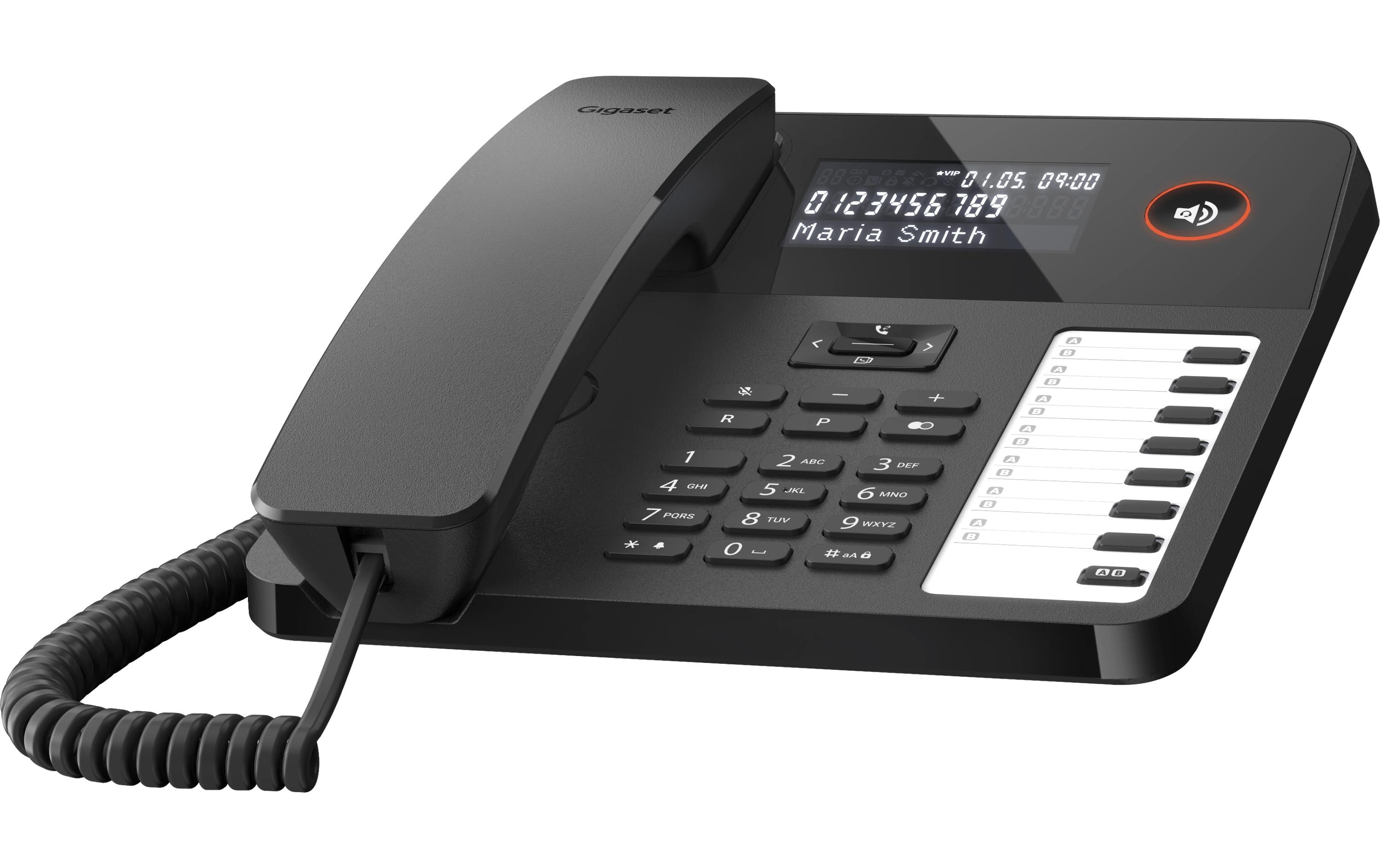 Tischtelefon DESK 600 SchwarzDas Wand- und Tischtelefon für die komfortable Telefonie