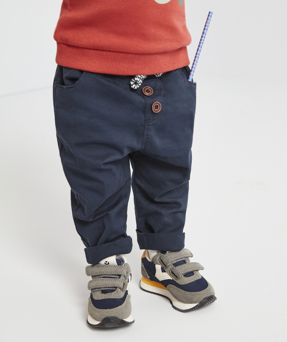 LE PANTALON SAROUEL BLEU MARINE AVEC CORDON DE SERRAGE