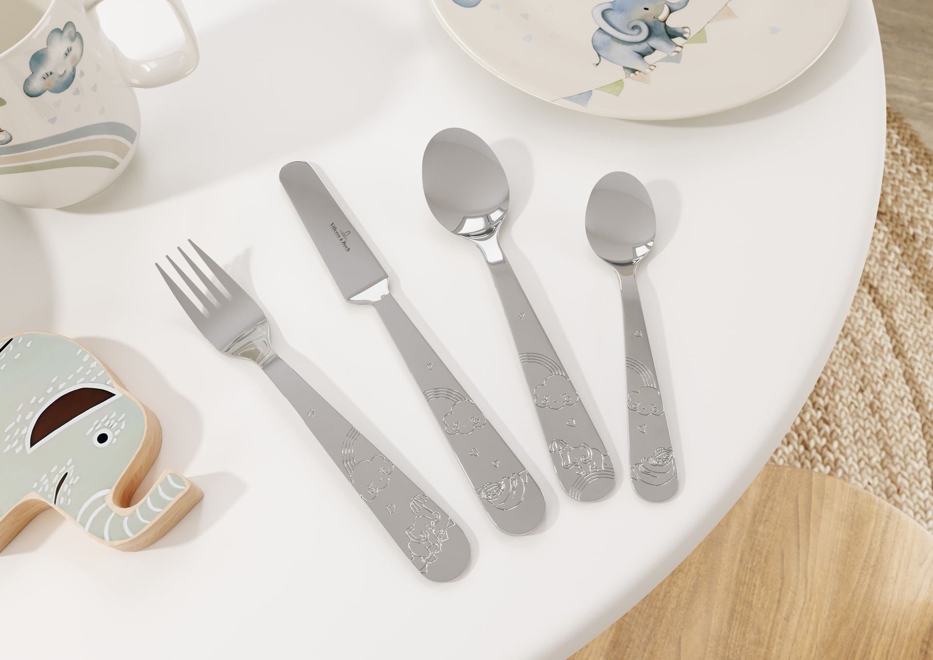 Villeroy & Boch Kinderbesteck-Set 4-teilig WALK LIKE AN ELEPHANT Edelstahl