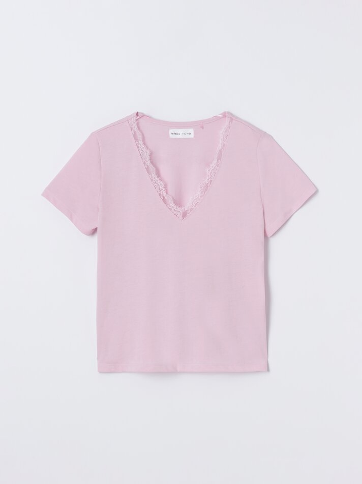 Blusa de pijama de renda - Rosa