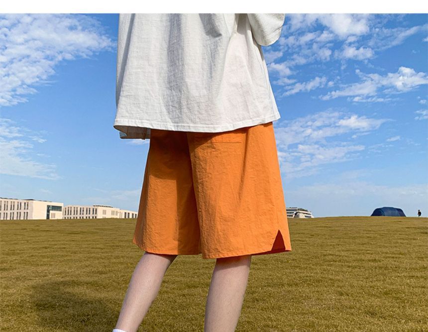 Juku Girls - Hoge taille, effen, wijde cargoshorts