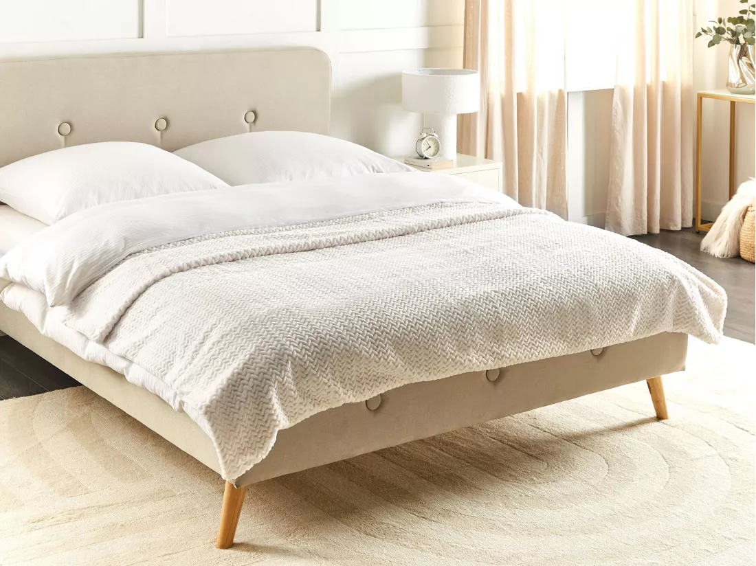 Couvre-lits SURMI Fourrure synthétique 150 x 200 cm Blanc cassé