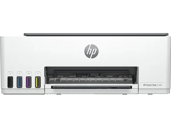 HP Smart Tank 5105 All-in-One - Multifunktionsprinter - farve - blækprinter - kan genopfyldes - Legal (216 x 356 mm) (original) - A4/Legal (medie) - op til 10 spm (kopiering) - op til 12 spm (udskriver) - 100 ark - USB 2.0, Wi-Fi(n), Bluetooth - lys