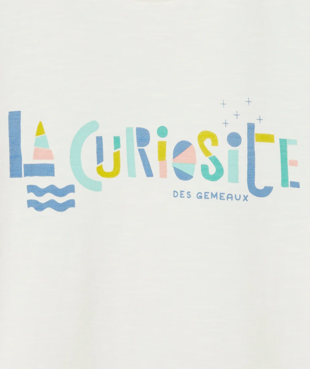 COSMIC VIBES - T-SHIRT BLANC GÉMEAUX EN COTON BIO ENFANT