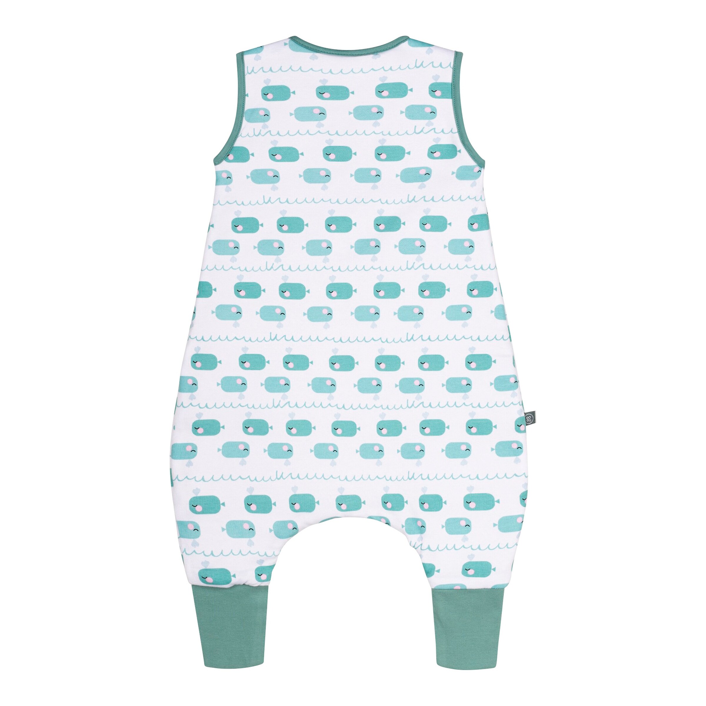 emma & noah Ganzjahres-Sleepoverall 2.5 TOG Exklusivdesign Wal grün / mint