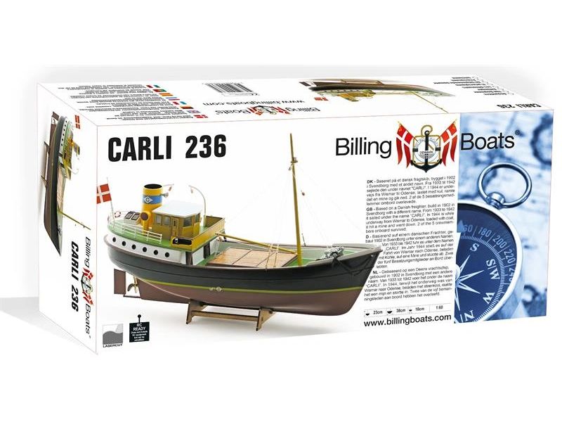 Billing Boats Bausatz Carli 1:60, 380 mm Detaillierter Schiffsmodellbausatz