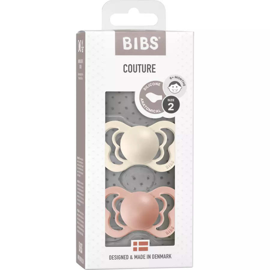 BIBS® Schnuller Couture Ivory  Blush Silikon 6-36 Monate, 2 Stk.