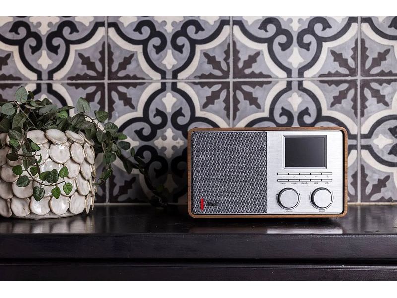 Pinell DAB  Radio Supersound 201 W Braun Digitalradio mit DAB , FM, Internetradio, Bluetooth 5.0 und Spotify Connect