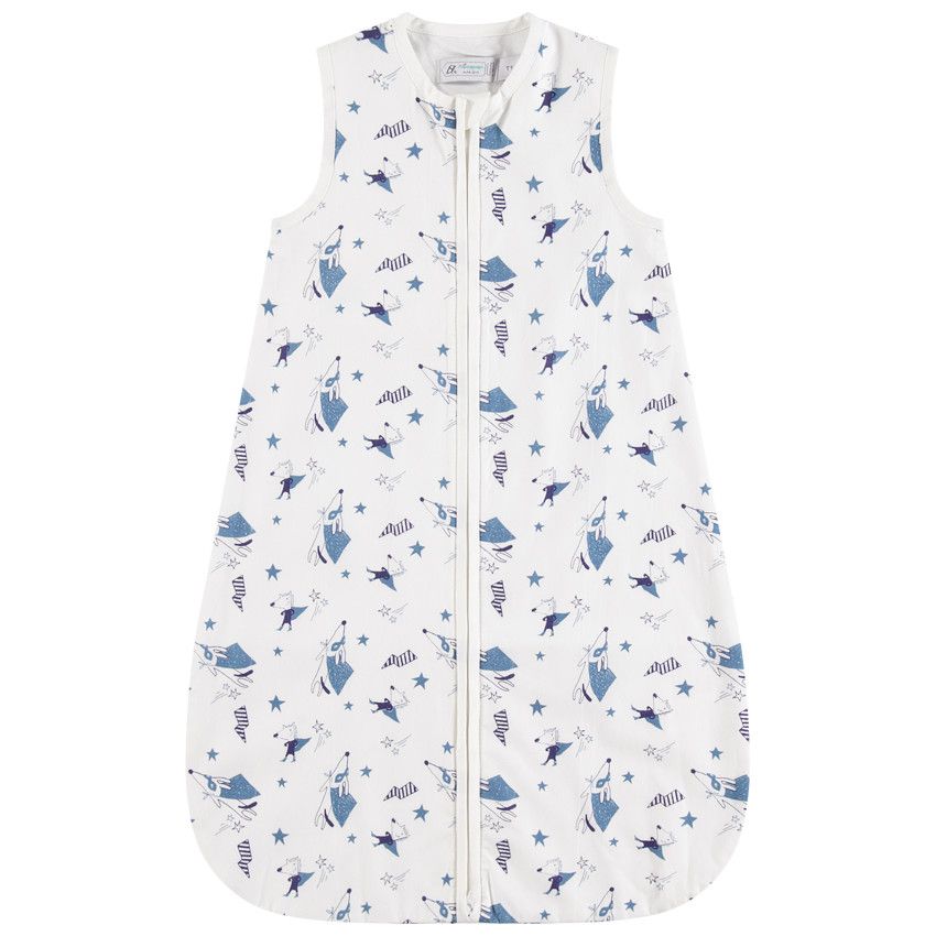 Turbulette sans manches en coton avec renards printés all-over - Ecru