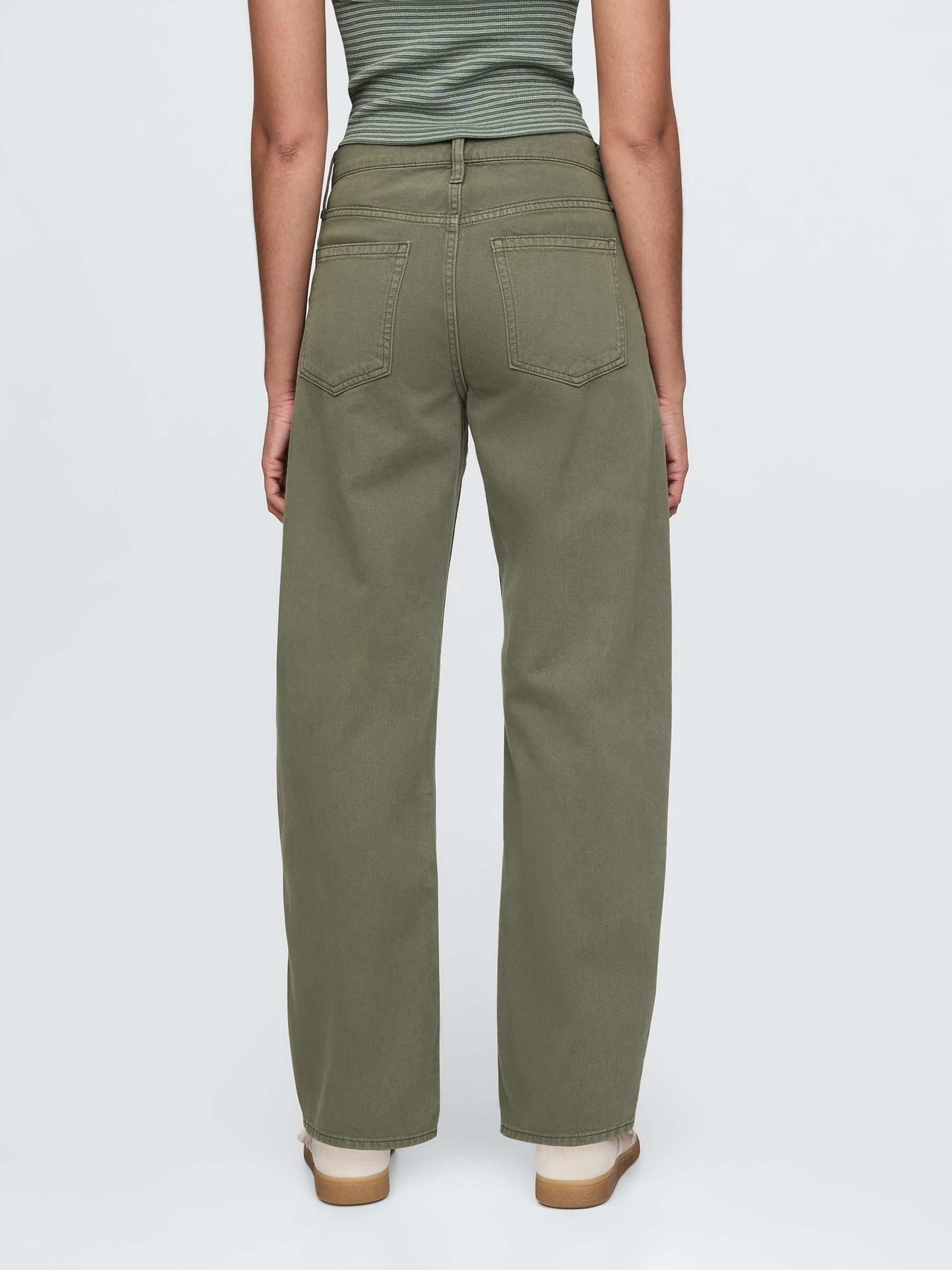 Groen - Gap jeans met hoge taille en toelopende pijpen