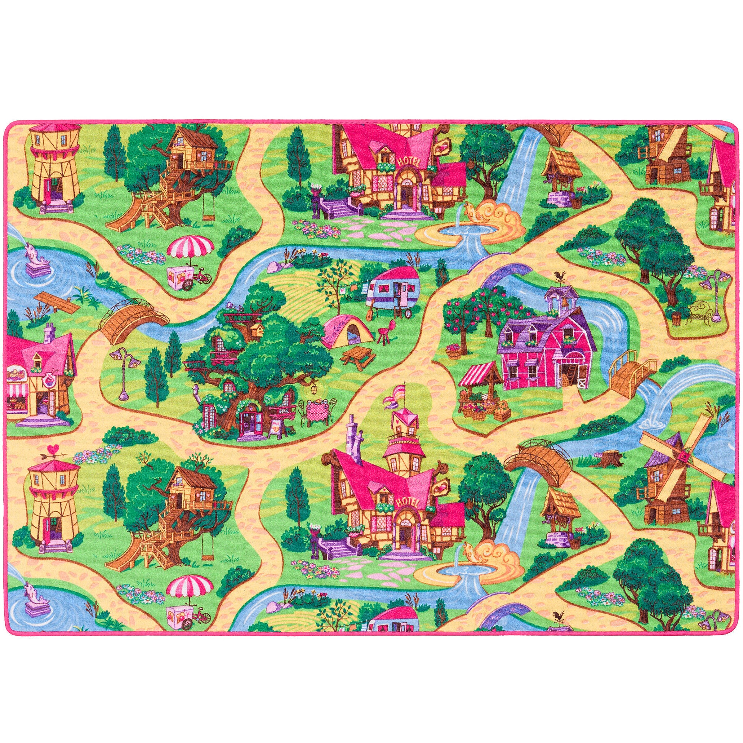 Pergamon Straßenteppich Beidseitig Straßenlandschaften Pink - 80x200 cm