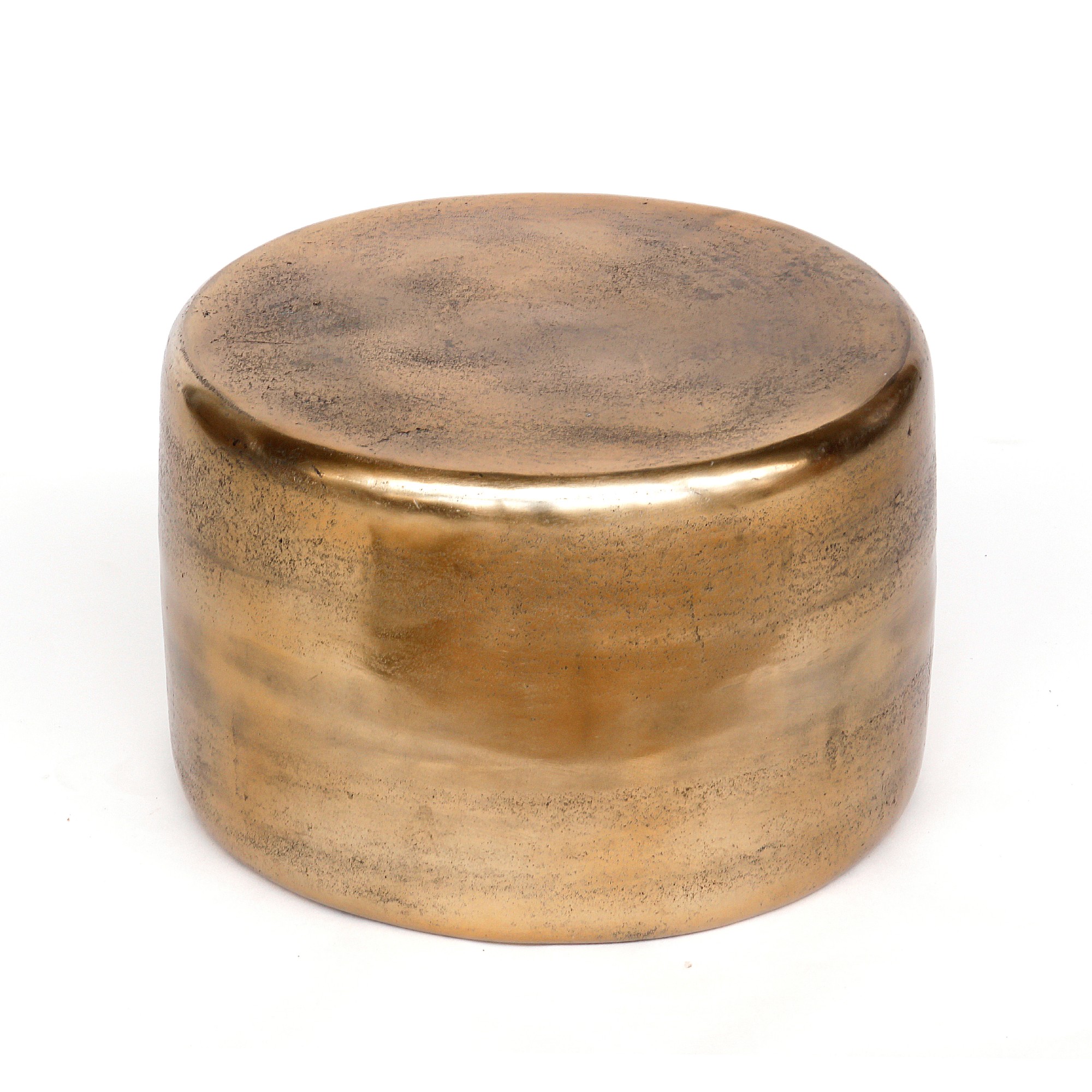 Metall-Pouf 'Plem', antik gold, Ø 39 cm, H 26 cm von fischer's lagerhaus