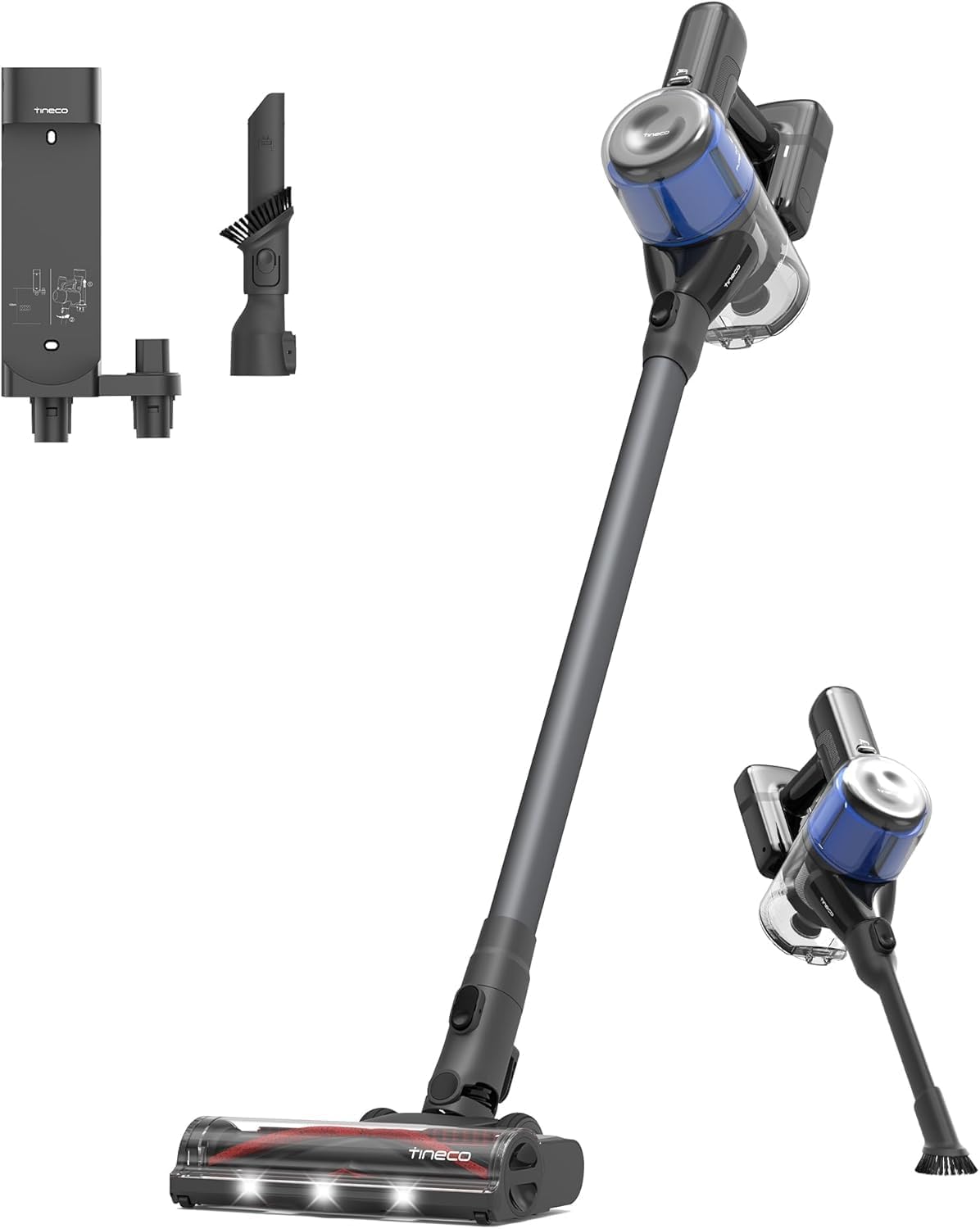 Tineco Pure ONE S30 Akku Staubsauger, 150AW Saugleistung, bis zu 65 Min. Laufzeit, ZeroTangle-Bürste, LED-Licht, Kabelloser Handstaubsauger für Hartböden