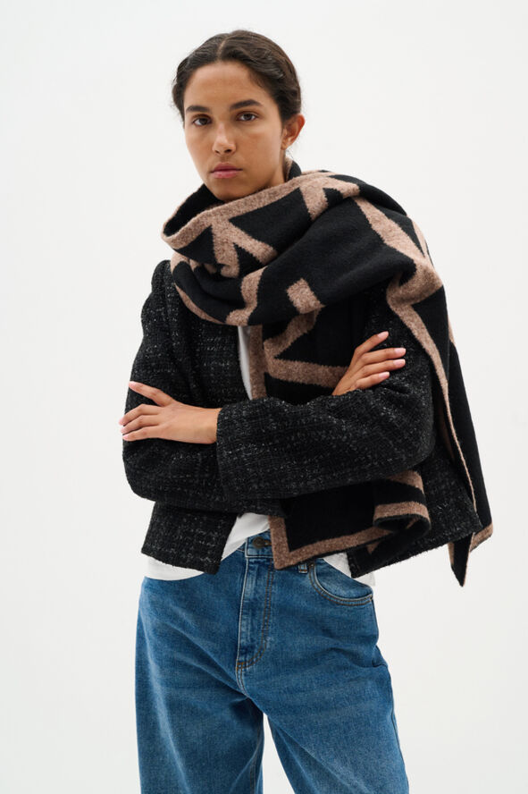 InWear SyrahIW Scarf Black/mocha grey melange
