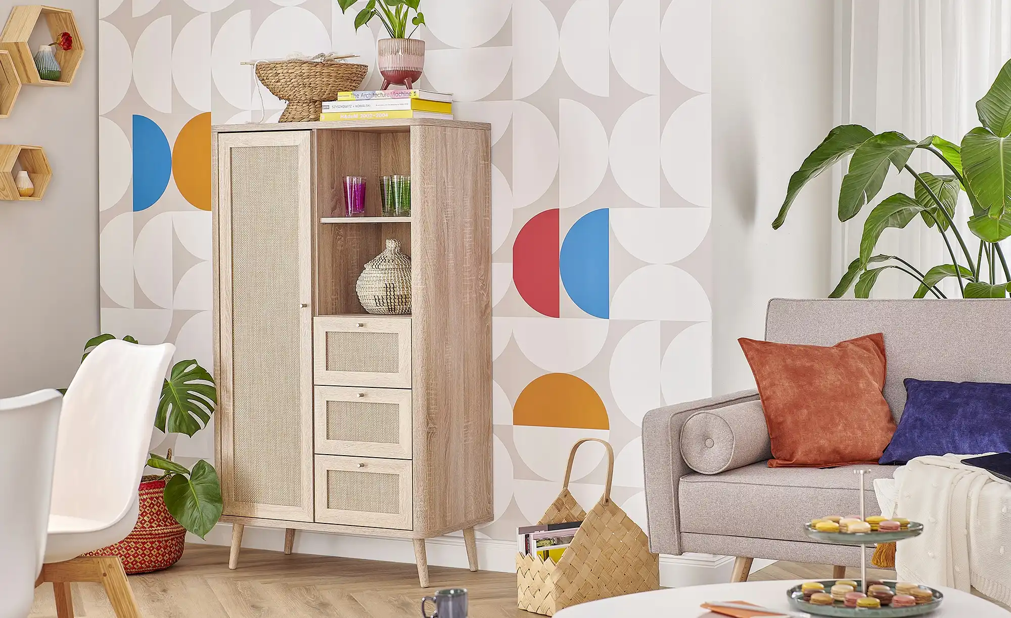 Roomers Highboard Rafia Premium