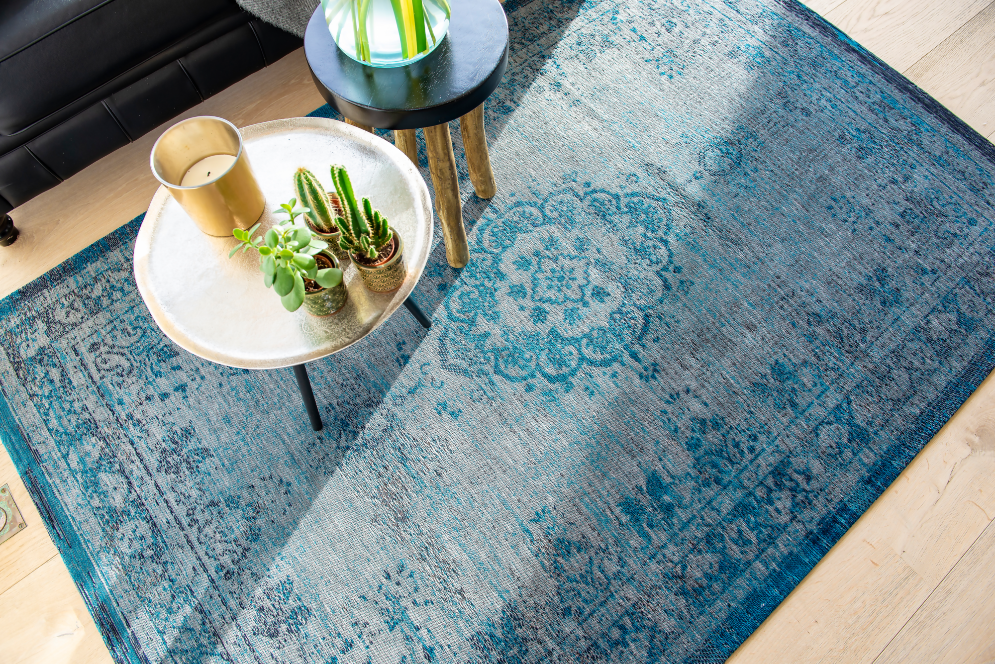 Ecorugs vloerkleed Medallion turquoise 280x390 cm