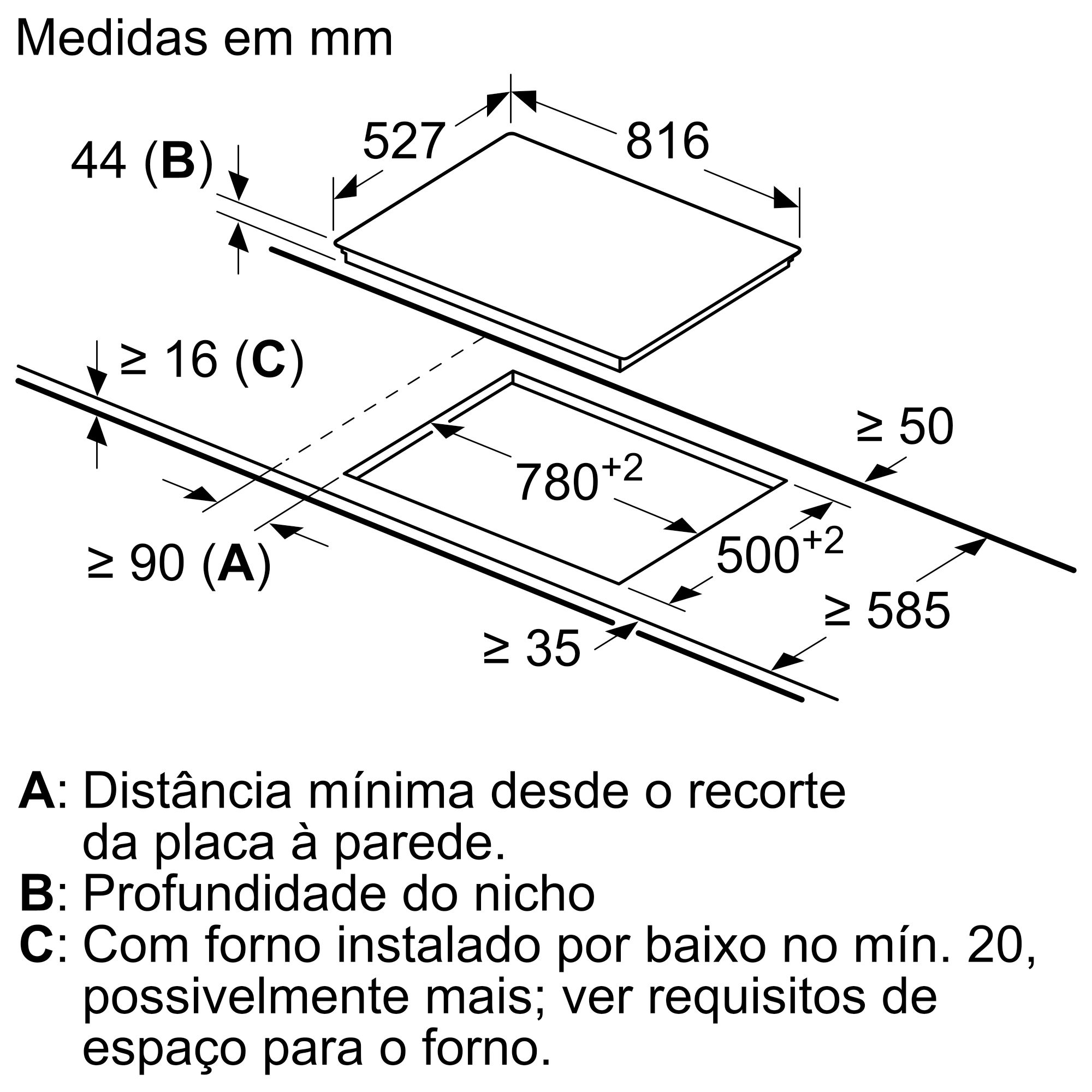 PLACA VITROCERÂMICA BOSCH PKM875DP1D PRETO 80CM COMBIZONE