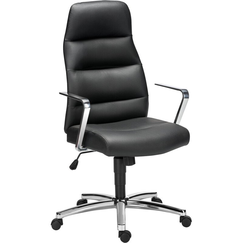 Fauteuil de bureau Altena cuir - avec accoudoirs, appui-tête - Mécanisme Synchrone - Pied Chrome