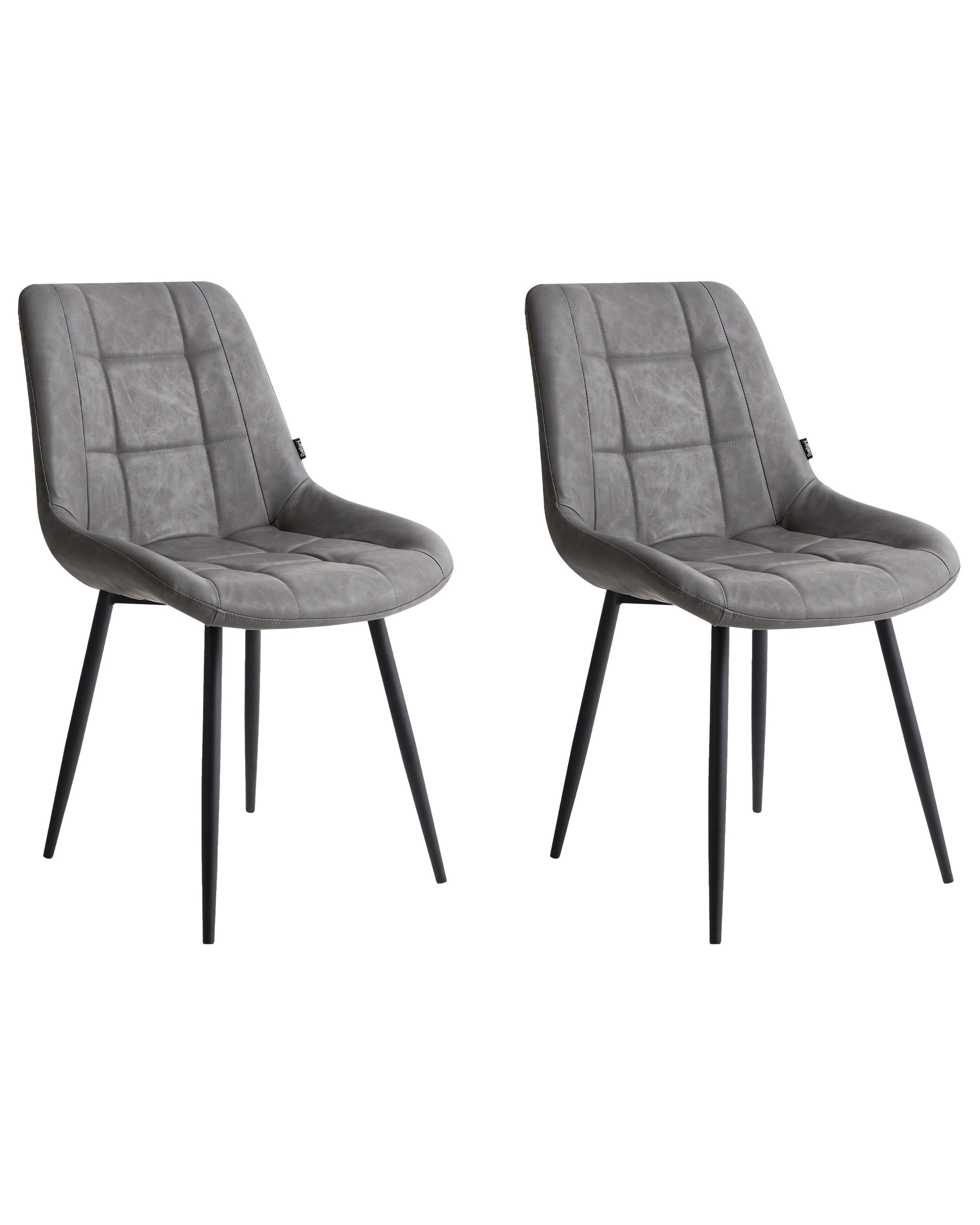 Set van 2 eetkamerstoelen MELROSE Kunstleer Grijs