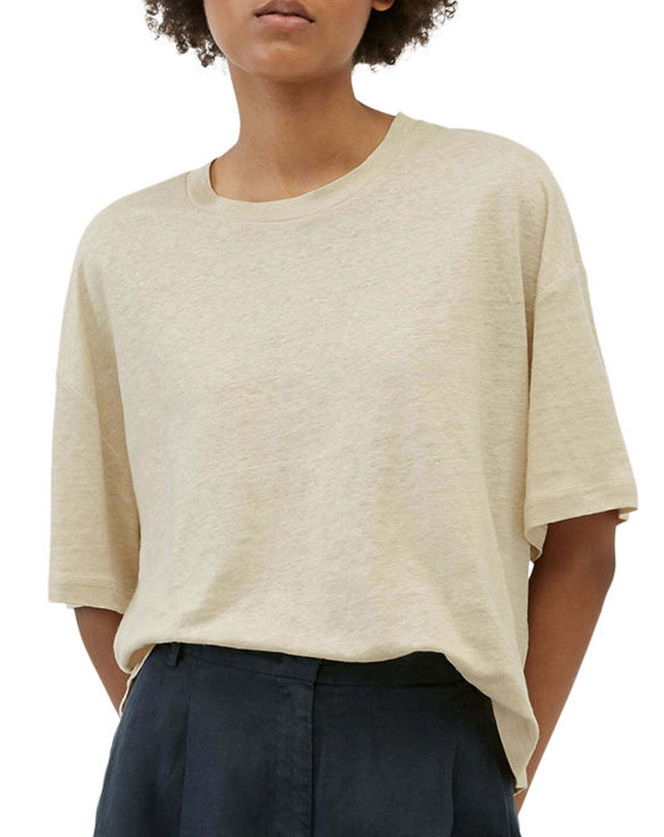 Marc O'Polo T-Shirt 100% Lin Oversized beige clair