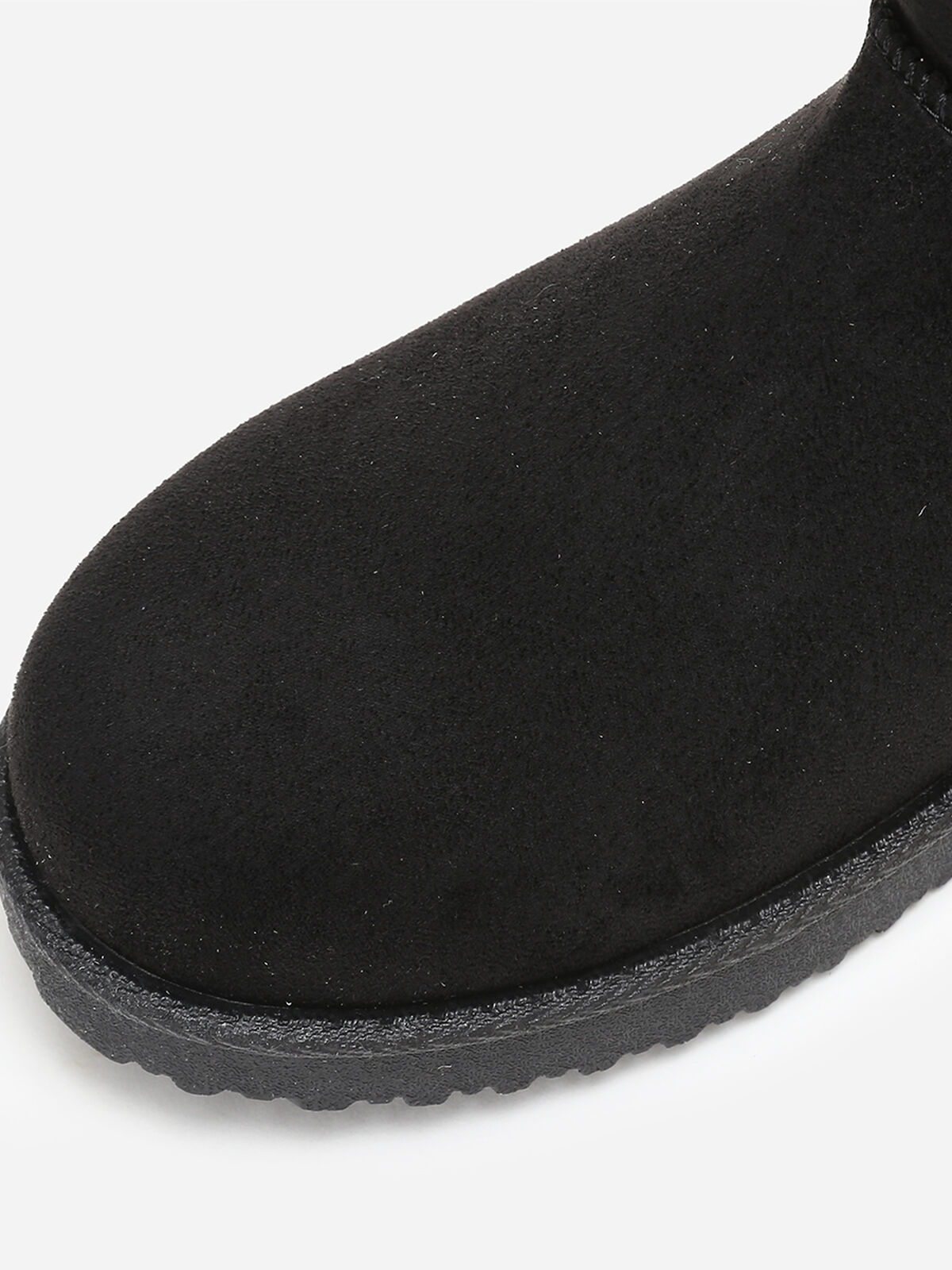 Boots fourrées en suédine grandes tailles- Noir