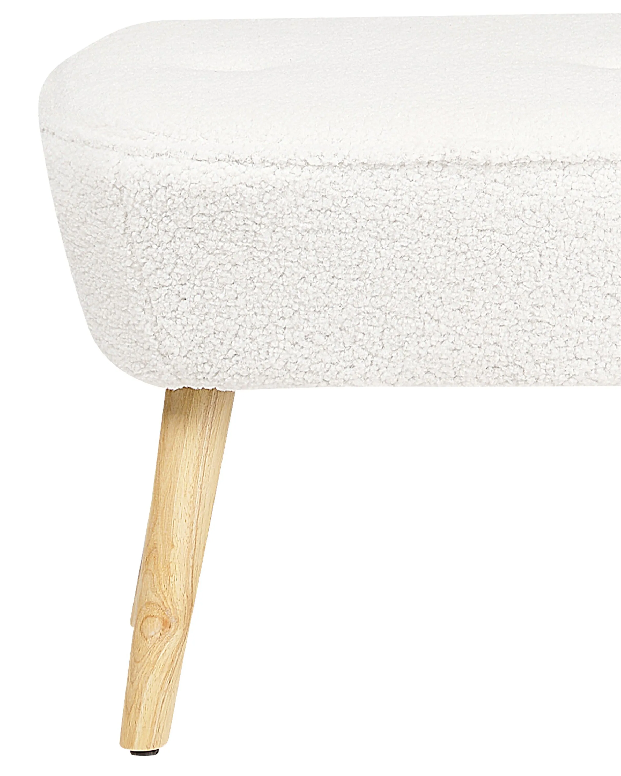 Fauteuil TUMBA met voetenbank Bouclé Wit