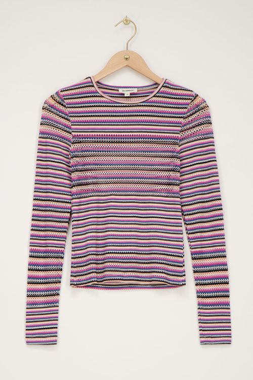 Multikleur gestreepte top