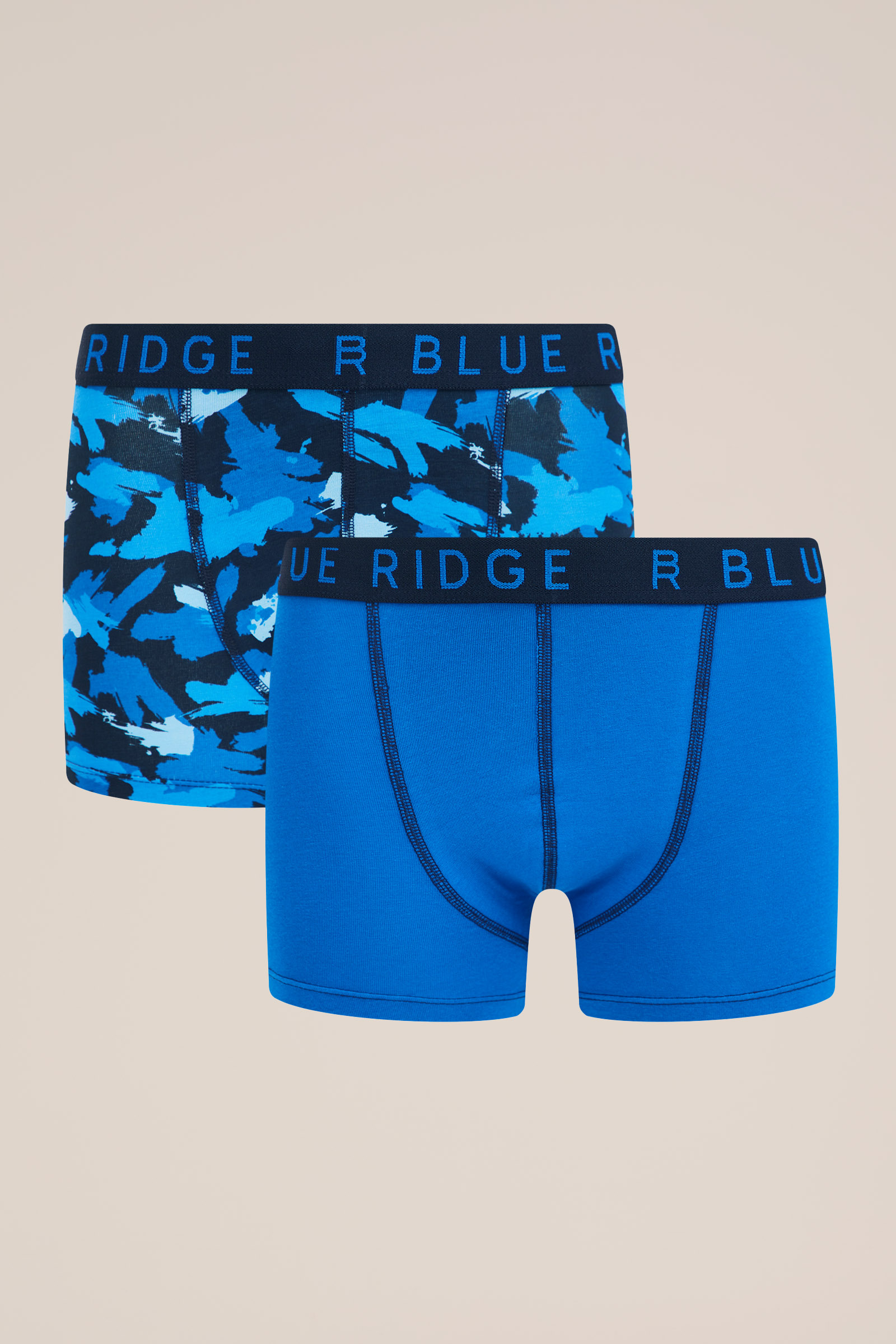 Jongens boxershorts, 2-pack Blue Ridge Kobaltblauw