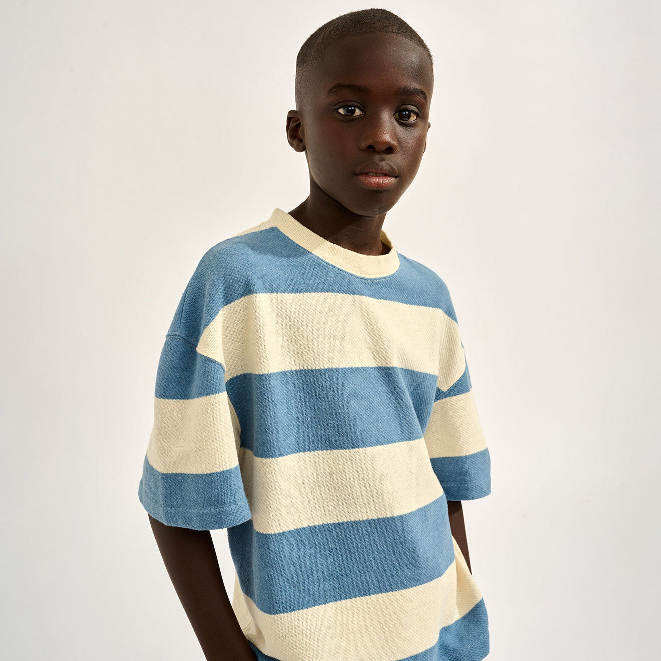 Bellerose T-Shirt Sine rayé blanc/bleu