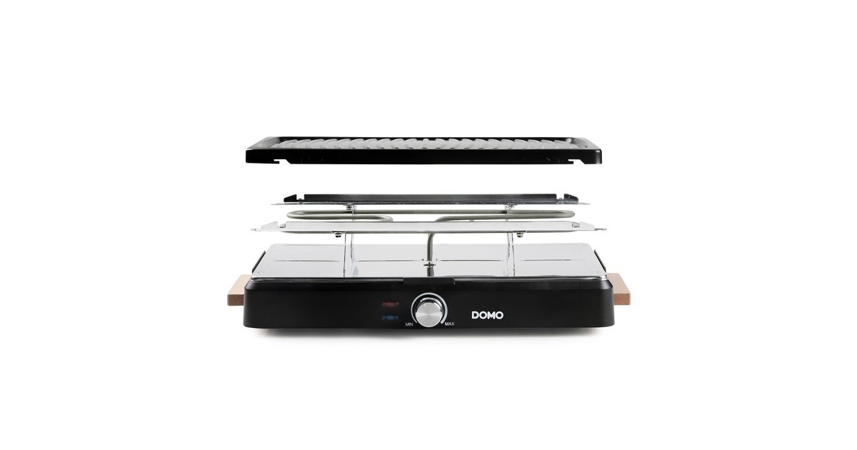 DomoRaclette-grill DO9261G gourmetstel  (Zwart/houtkleur)