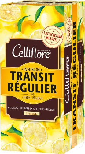 Celliflore Infusion Transit Régulier Goût Citron Reglisse 25 Sachets
