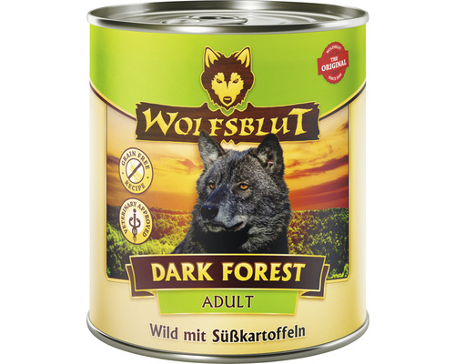 WOLFSBLUT Dark Forest Adult natvoer voor honden, hertenvlees met zoete aardappel en waardevolle superfoods, graanvrij, glutenvrij, 800 g