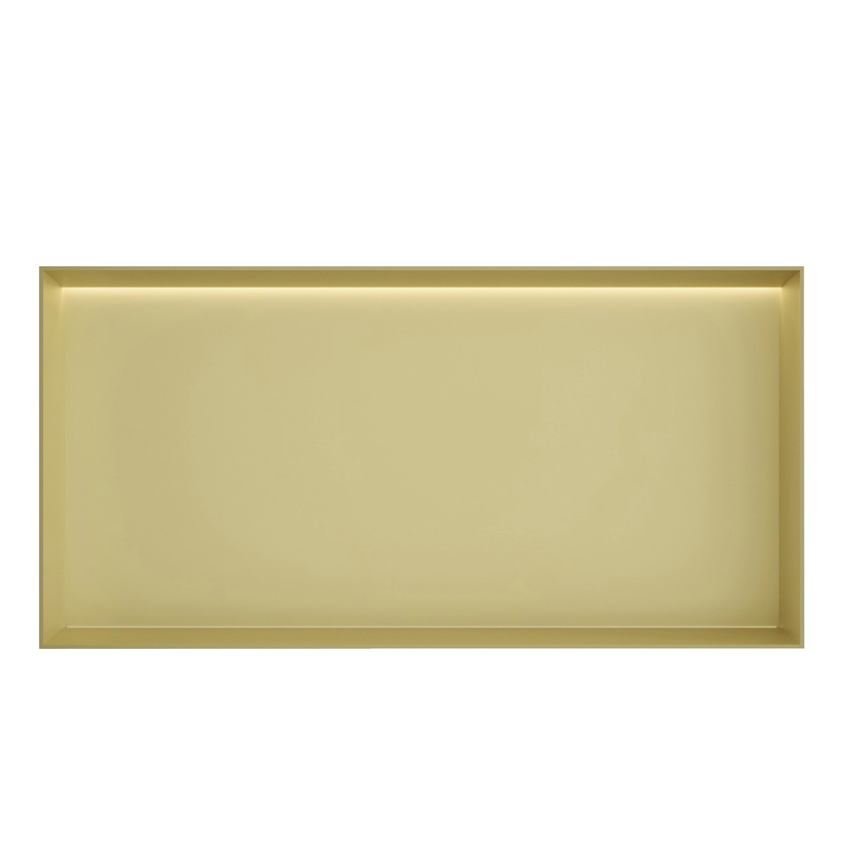 Hotbath &More frameless inbouwnis met verlichting 30x60x10cm geborsteld messing PVD