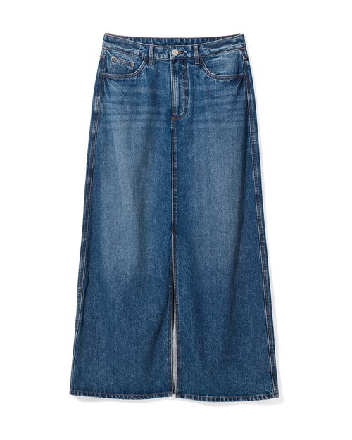 jupe femme denim extra longue  bleu moyen