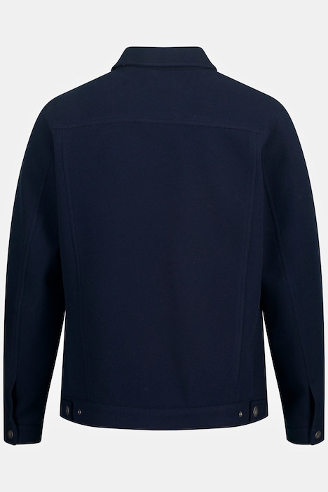 Jacke, Truckerstyle, Wolloptik, Druckknöpfe, Klappentaschen, bis 8 XL