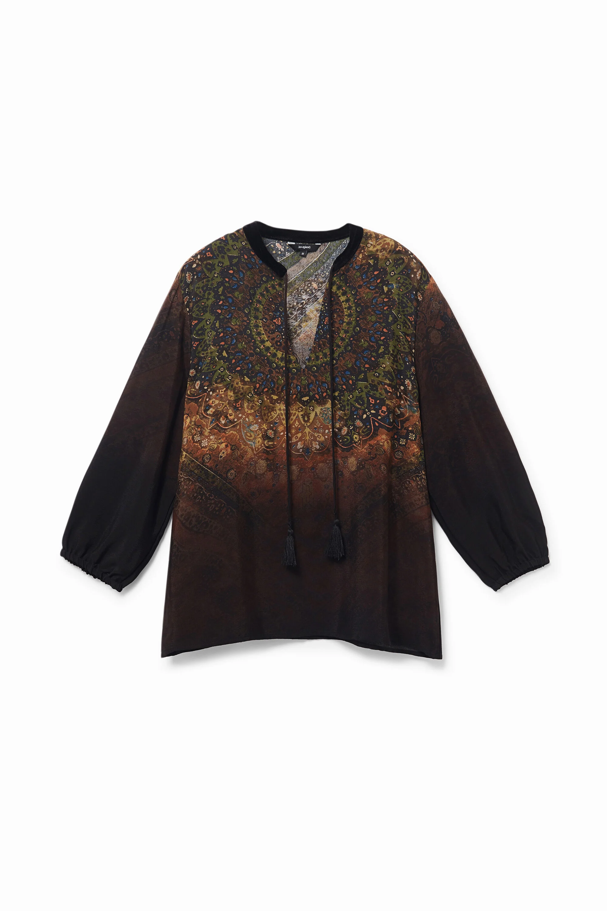 Blusa estampada com mangas 3/4