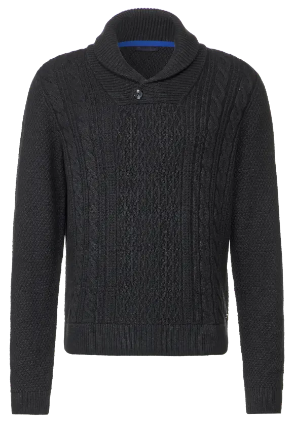 Pullover mit Strickmuster - anthra grey melange