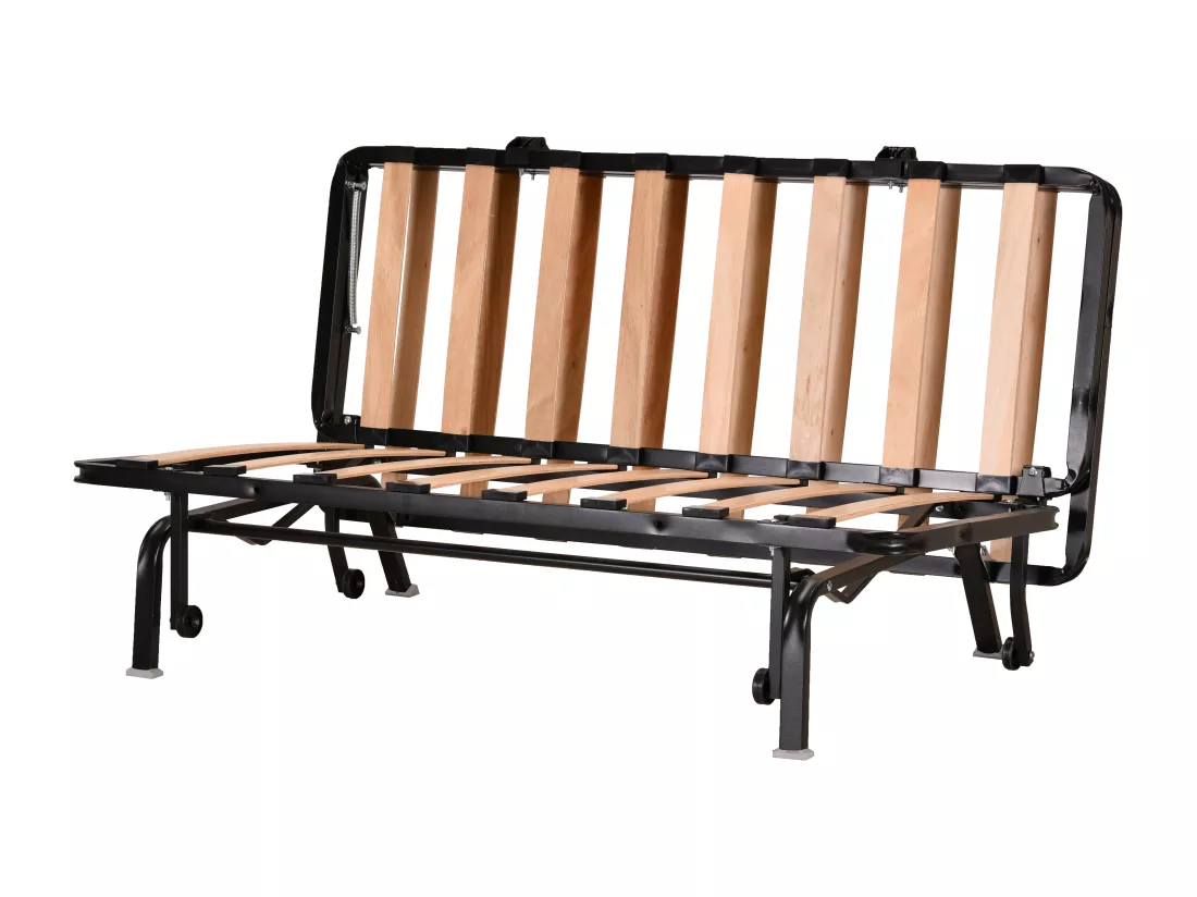 Canapé convertible BZ 100% coton fermeture assistée, 160x200 cm noir CANYON III