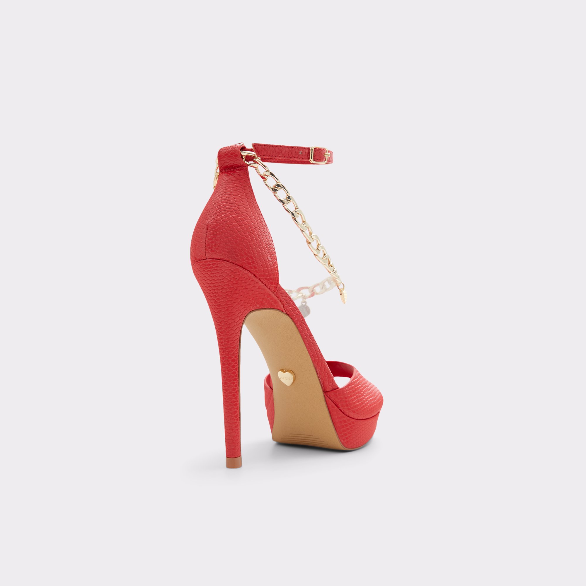 Prisilla Red Synthetic Snake Women High heels