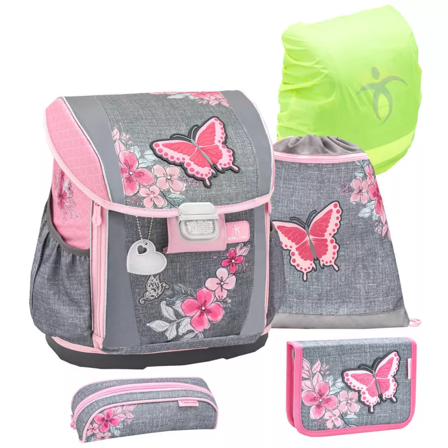 Belmil Schulranzen Customize-me Schulranzen Set 5-teilig mit Brustgurt, Hüftgurt Elegant