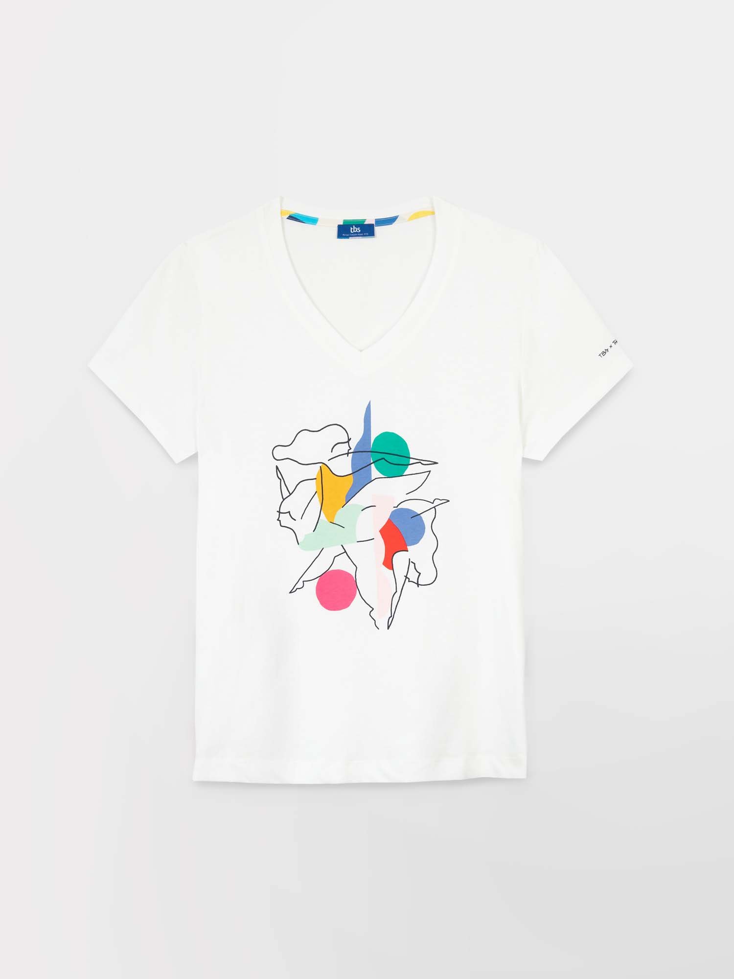 Tee Shirt Femme A Motif Coton Biologique Blanc
