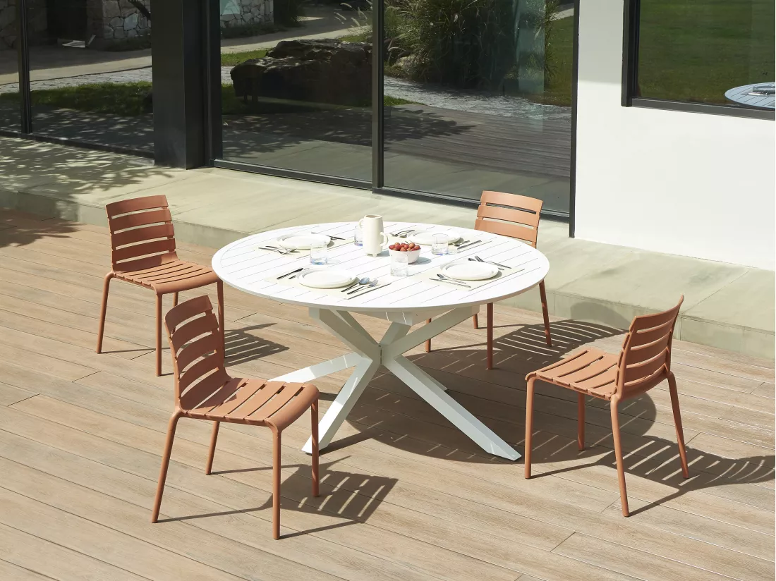 Lot de 2 chaises de jardin empilables en polypropylène - Terracotta - PANDJI de MYLIA