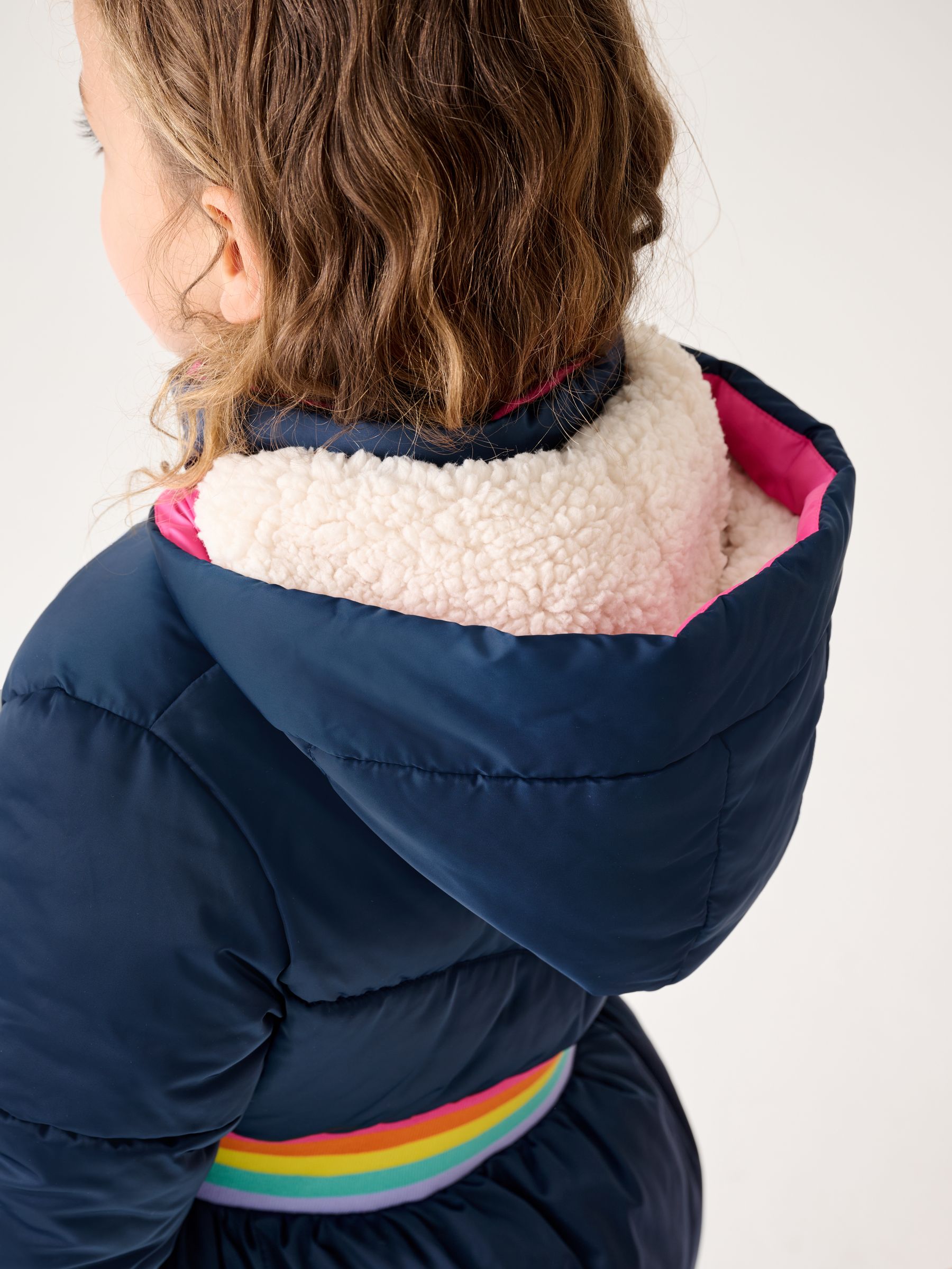 Little Bird by Jools Oliver regenbestendige gewatteerde jas met regenboogrok